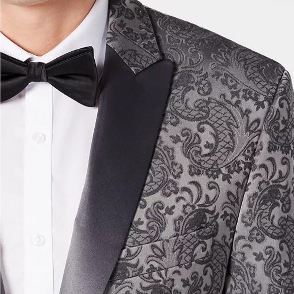 Modern-Fit Stretch Paisley Jacquard Dinner Jacket - Picture 3 of 5